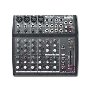 Hi-Fi komponenty PHONIC AM 440 - kompaktní mixpult 4 Mic/Line, 4-Stereo Line.