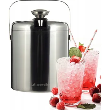 Nádoba na led Kbelík na led Kamille nerezová ocel 1,3 l s kleštěmi