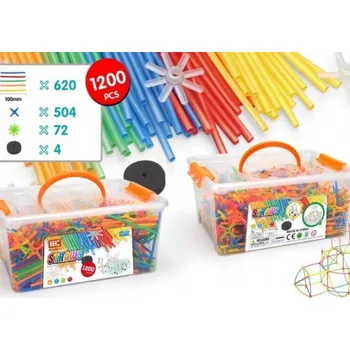 ostatní stavebnice Konstrukční brčka, Stavebnice, Tyčinky cca 1200 ks