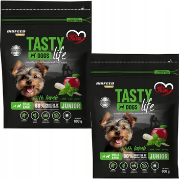 Krmivo pro psa TASTY DOGS LIFE JUNIOR Suché krmivo pro štěňata malých plemen s jehněčím masem 600g x2