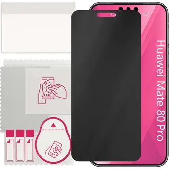 Pouzdro na mobilní telefon Hybridní Sklo s filtrem soukromí pro Huawei Mate 80 Pro, PRIVACY