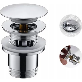 Sifon Zátka bez přepadu s klik-klak přepadem, kulatý, stříbrná