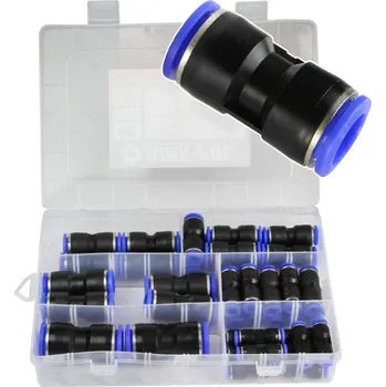 Příslušenství ke kompresoru Rychlospojka pneumatická, přímá nástrčná pro PA, PU, PE hadice 4-16mm sada 40ks MAR-POL