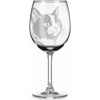 Sklenice Sklenice na víno s kočkou – motiv 34