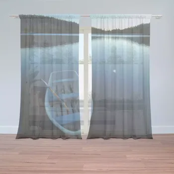 Záclona Sablio Záclony Loďka na jezeře: 2ks 150x250cm