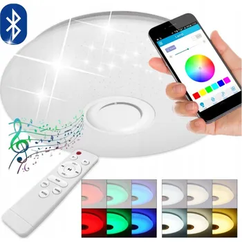 STROPNÍ SVÍTIDLO RGB S BLUETOOTH REPRODUKTOREM LED 60W S DÁLKOVÝM OVLADAČEM A APLIKACÍ