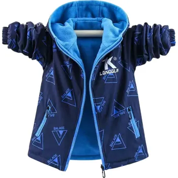 Chlapecká bunda Zimní chlapecká bunda s kapucí Teplá prošívaná bunda na zip s kapsami na zip Pohodlné podzimní a zimní oblečení Kvalitní bavlněno-polyesterový materiál modrá 4