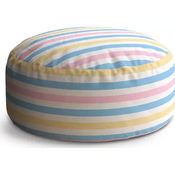 Taburet Sablio Taburet Circle Barevné pruhy: 38x48 cm