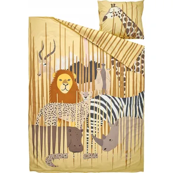 Povlečení IKEA SANDLOPARE Dětské povlečení 150x200 cm a povlak na polštář 50x60 cm, žlutá savana