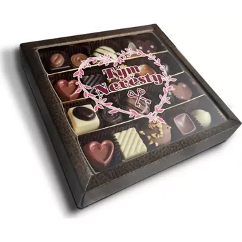 Bonboniéra Sablio Pralinky Tým nevěsty srdce - 20 ks pralinek