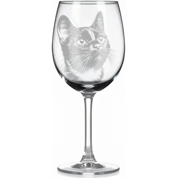 Sklenice Sklenice na víno s kočkou – motiv 164