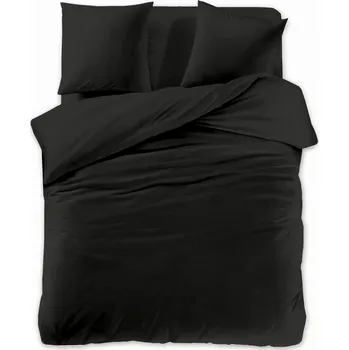 Povlečení Sada Povlečení Černá Dvoulůžková 160x200 se 2 povlaky na polštáře 70x80