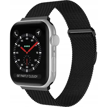 Řemínek na hodinky Kovový řemínek LEVCORP pro Apple Watch 38/40/41 MILANESE Černý