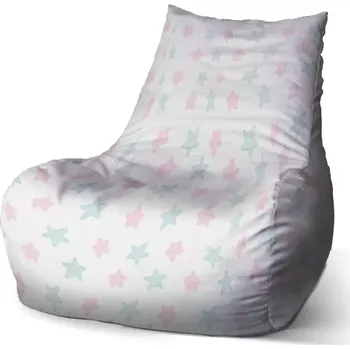 Sedací pytel Sablio Sedací vak Bean růžové a modré hvězdy - 60 x 70 x 70 cm