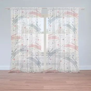 Záclona Sablio Záclony Folklórní zajíčci: 2ks 150x250cm