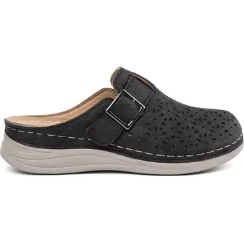 Dámské žabky Pohodlné nazouváky černé dámské na plochém podpatku 38