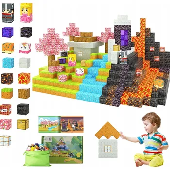 ostatní stavebnice MAGNETICKÉ STAVEBNICE MINECRAFT MAGNETICKÉ STAVEBNICE SILNÉ KOSTKY 79 BLOKY