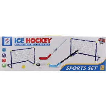Sada hokejových branek s hokejkami a pukem pro děti