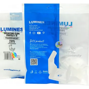 Bezpečnostní kamera 10x Průhledný držák pro LED profil LUMINES C, rohový