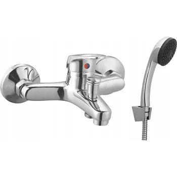 Vodovodní baterie Nástěnná vanová baterie s jednou pákou Duro AZUL stříbrná