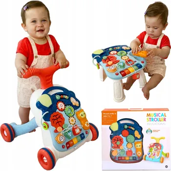 Hračka pro nejmenší Vzdělávací stůl Interaktivní chodítko odrážedlo 6v1