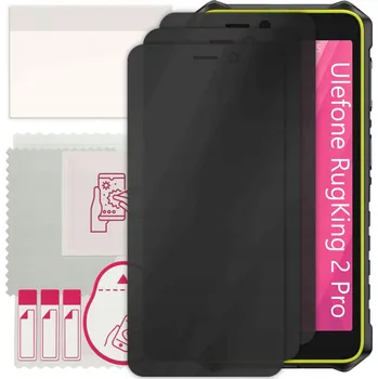 Pouzdro na mobilní telefon 3x Hybridní Sklo s Filtrem Soukromí pro Ulefone RugKing 2 Pro, PRIVACY