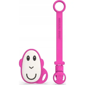 Smyslové kousátko Matchstick Monkey silikonové růžové