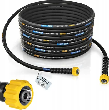 Příslušenství pro vysokotlaký čistič Hadice 25m pro myčky KARCHER HD HDS KRANZLE M22 DN6 Max 250 Bar 155°C NEREZOVÝ ZÁVIT