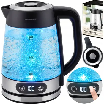 Rychlovarná konvice SKLENĚNÁ RYCHLOVARNÁ KONVICE S REGULACÍ TEPLOTY 2200W BERDSEN 1,8L