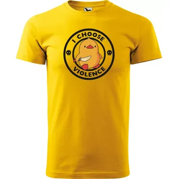 Sablio Tričko s potiskem I choose violence - žluté XL
