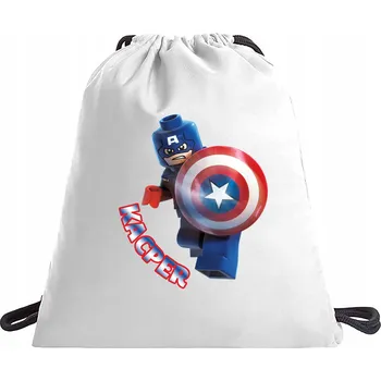 Školní sáček VAK NA BOTY DO ŠKOLY KAPITÁN AMERIKA - JMÉNO (Y3)