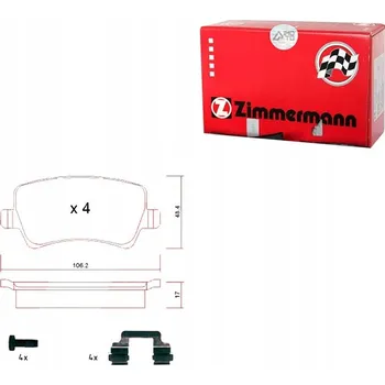 Brzdová destička 24496.170.2/ZIM BRZDOVÉ DESTIČKY VOLVO S80 II 06- ZADNÍ ZIMMERMANN