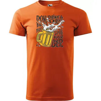 Pánské tričko Sablio Tričko s potiskem Don´t drink & drive - oranžové S