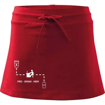 Dámská sukně Programátor mobil - Sportovní sukně - two in one - XS ( Červená )