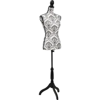 vidaXL Dámská krejčovská a aranžérská panna černobílá