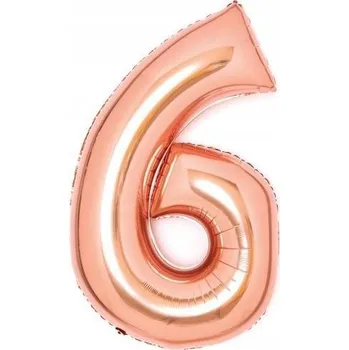 Balónek Fóliový balónek ČÍSLICE 6 růžové zlato 66 cm