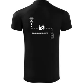 Pánská košile Programátor mobil - Polokošile Victory sportovní (dresovina) - XL ( Černá )