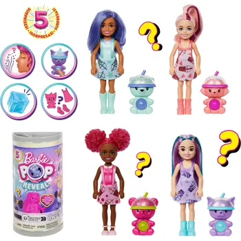Panenka Mattel Panenka Barbie Pop Reveal Chelsea bubble tea, 5 překvapení, voňavé HRK63