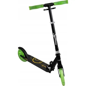 Koloběžka Dvoukolová koloběžka Muuwmi 621 Zelená hliníková neonová ABEC 5 LED kolečka