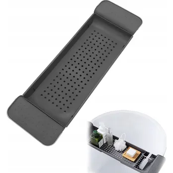 Drátěná police POLIČKA do vany, koupelnový organizér, rozkládací tác, deska, NASTAVITELNÁ