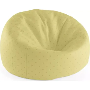 Sedací pytel Sablio Sedací vak Cocoon Červené kroužky na žluté - 75 x 45 x 35 cm