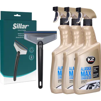 Autoškrabka Škrabka na sklo Sillar SIL103 + 3x Rozmrazovač skel Atomizér 700ml