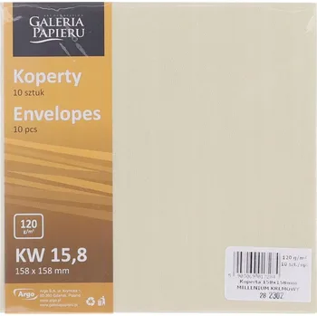 Obálka Ozdobné obálky Galeria Papieru 15,8 x 15,8 cm krémové, 10 kusů