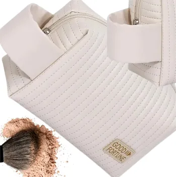 Kosmetická taška Kosmetická taštička EdiBazzar Prostorný organizér na kosmetiku s držadlem béžový