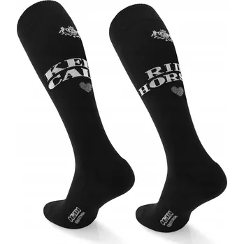 Černé bavlněné letní jezdecké podkolenky COMODO s nápisem vel. 35-38