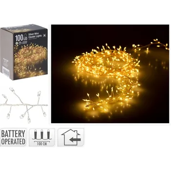 Vánoční dekorace Svítící řetěz 100 LED teplá bílá, délka 1 m