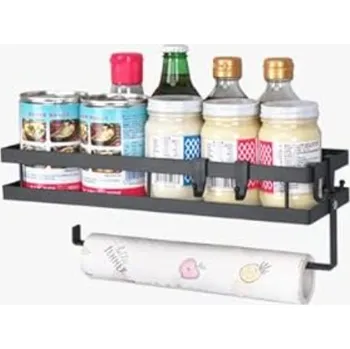 police Nástěnný kovový regál na koření, police do kuchyně