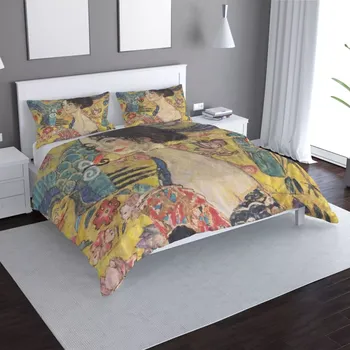 Povlečení Sablio Povlečení Dáma s vějířem - Gustav Klimt - 140x220 / 90x70