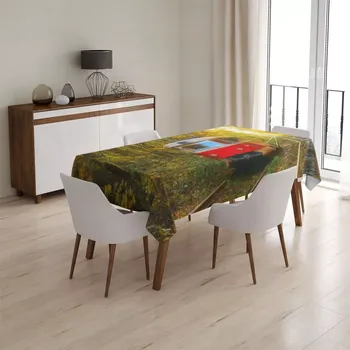 ubrus Sablio Ubrus Červená tramvaj v lese - 130x170 cm