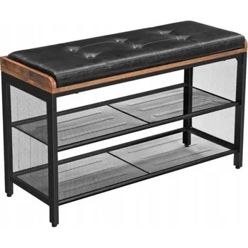 Botník Botník s sedátkem Songmics 80 x 48 x 30 cm černý